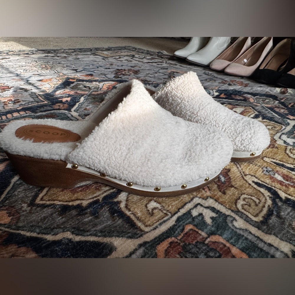 Cozy White Sherpa Clog Mule